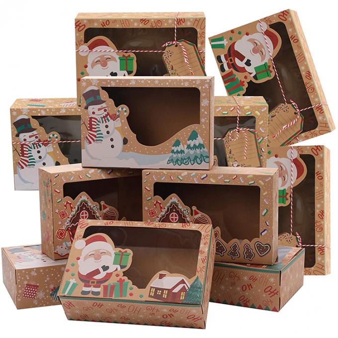 Giáng sinh Cupcakes bánh quy chocolate và nhiều hơn tùy chỉnh in hộp đóng gói cho thực phẩm 5