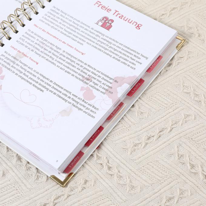 Gold Foil Spiral Wedding Planner cho A5 Floral Wedding Guest Book Organizer 9