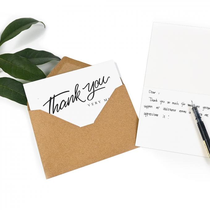 Các doanh nghiệp nhỏ Cổ phiếu cảm ơn với phong bì giấy Kraft màu nâu và nhãn dán 5