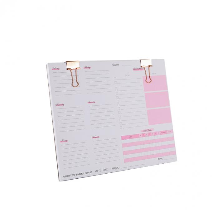 Bức in Offset tùy chỉnh Đơn vị mềm bền Binding Kế hoạch hàng tuần và sổ tay 50 trang 0