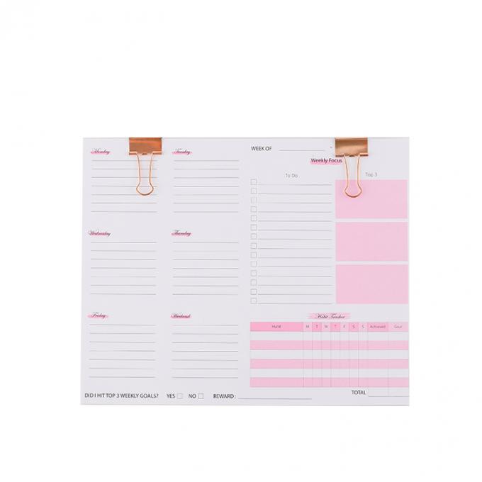 Bức in Offset tùy chỉnh Đơn vị mềm bền Binding Kế hoạch hàng tuần và sổ tay 50 trang 3