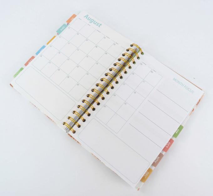 Glue Binding Hardcover Notebook Printing 6x8 Inch Gold Blank Spiral Bound Notebook 3