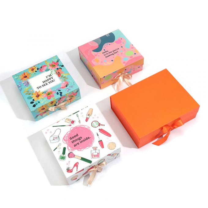 Hộp bán lẻ Stand Box Custom Luxury Foldable Cardboard Đen quần áo đóng gói giấy quà hộp từ với logo 7