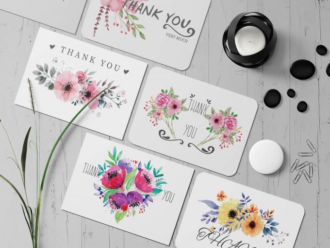 OEM hoa in tùy chỉnh đám cưới Cards cảm ơn với phong bì dịch vụ in sách 7