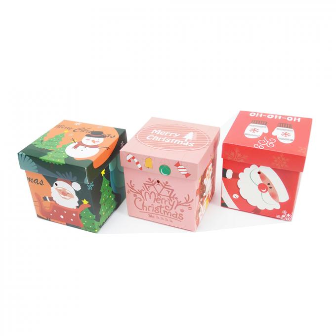 Hộp quà Giáng sinh với nắp làm bằng giấy phủ trong kích thước tùy chỉnh cho đóng gói quà tặng 8