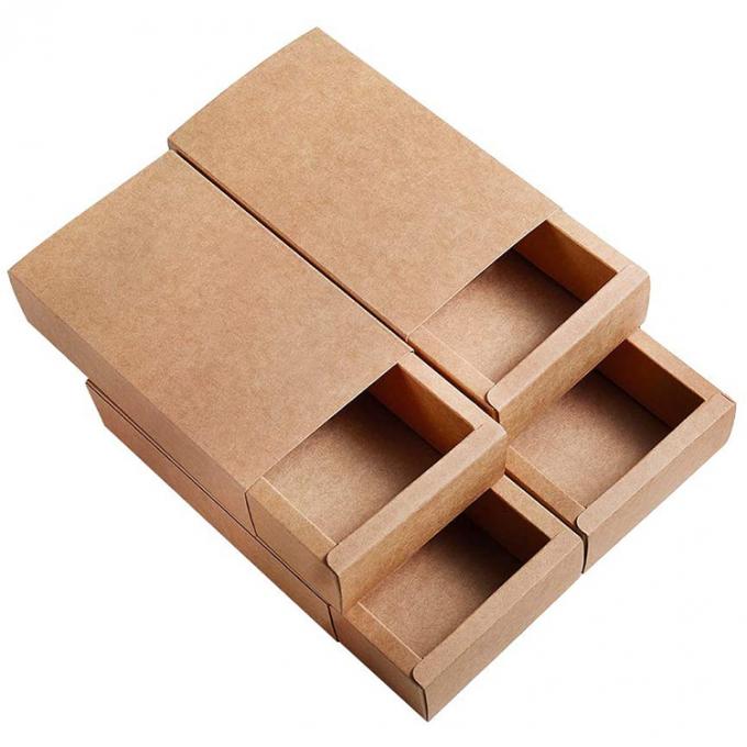 CMYK Logo tùy chỉnh Candy Gift Packaging Brown Drawer Kraft Paper Box Cho Biểu tượng Lễ hội 1