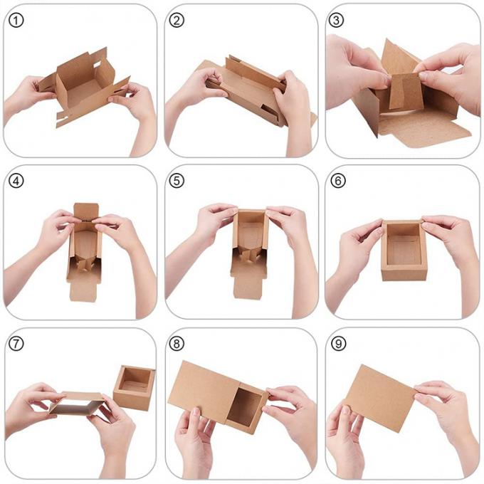 CMYK Logo tùy chỉnh Candy Gift Packaging Brown Drawer Kraft Paper Box Cho Biểu tượng Lễ hội 4
