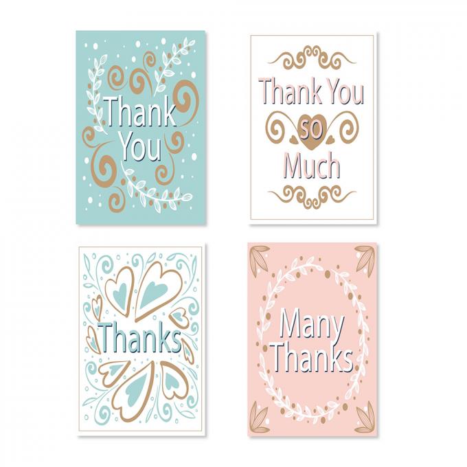 Tái sử dụng thẻ tùy chỉnh in phim Lamination Kraft cổ điển Cảm ơn ghi chú 5