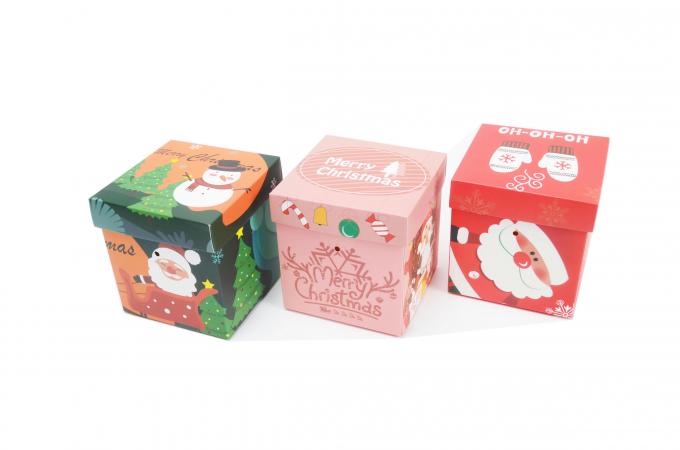 Ưu tiên Xmas Santa Snowman in gói quà tặng nhỏ quà tặng Giáng sinh hộp kẹo với nắp 5