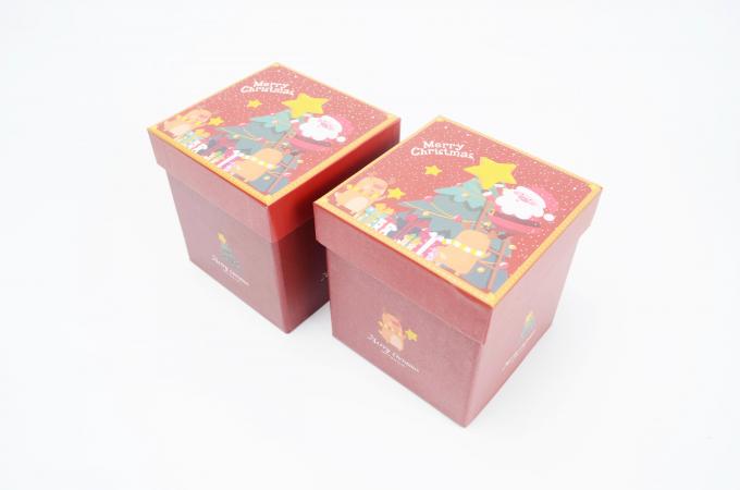 Chứng khoán bán lẻ hộp vật liệu đóng gói Giáng sinh hộp quà tặng với nắp giấy tùy chỉnh và cơ sở 6