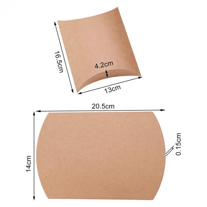 Logo tùy chỉnh Heavy Duty Kraft Cushion Shape Candy Paper Box cho giải pháp lưu trữ kẹo 7