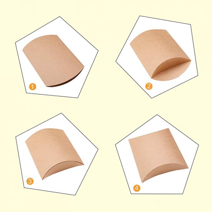 Logo tùy chỉnh Heavy Duty Kraft Cushion Shape Candy Paper Box cho giải pháp lưu trữ kẹo 9