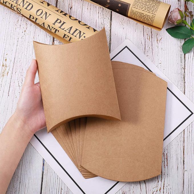 Logo tùy chỉnh Heavy Duty Kraft Cushion Shape Candy Paper Box cho giải pháp lưu trữ kẹo 10