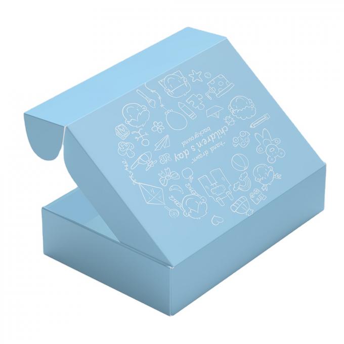 Miếng dán Đơn vị Chất bền in tùy chỉnh Chiếc máy bay Bảng giấy hộp vận chuyển Bao bì quà tặng Lồng lốp tái chế hộp thư màu xanh 7