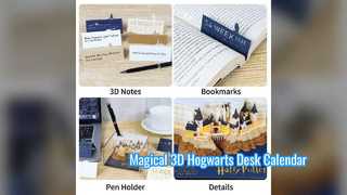 Quà tặng trang trí bàn làm việc bằng lịch 3D của Lâu đài Hogwarts